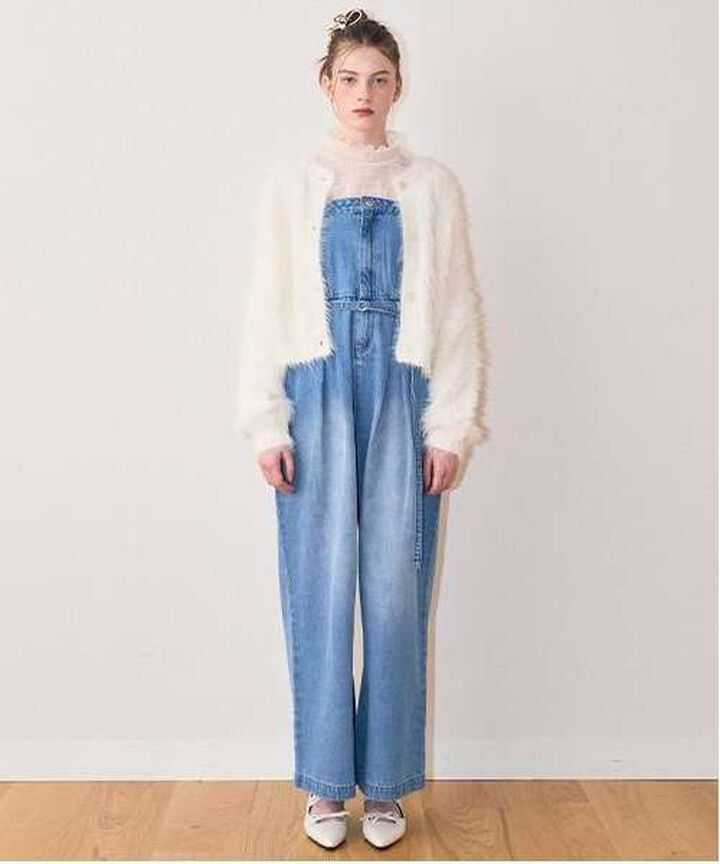 Denim Overall Jumpsuit,Gray, medium image number 3