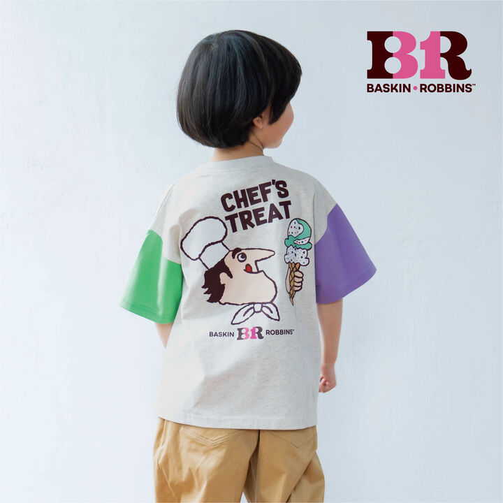 [31 Ice Cream] Wide Silhouette Multicolor Back Print Short-Sleeve T-Shirt,, medium
