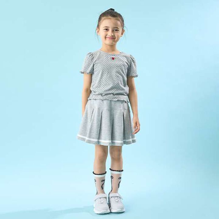 Soft Cotton Mini Puff Short Sleeve T-Shirt with Dot Print,Off white, medium image number 8