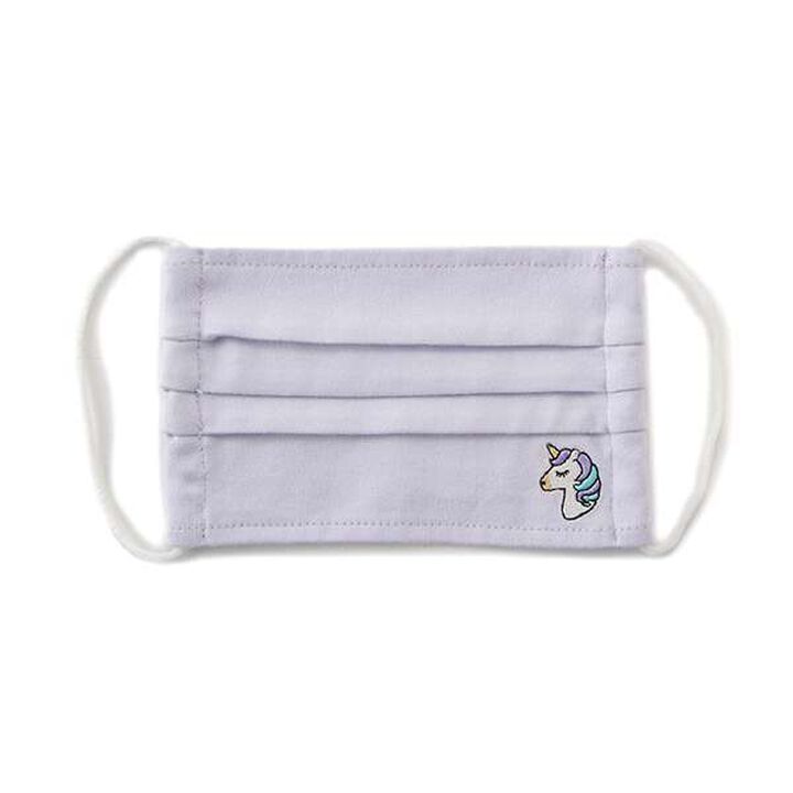 One-Point Embroidery Pleats Mask,Lavender, medium image number 0