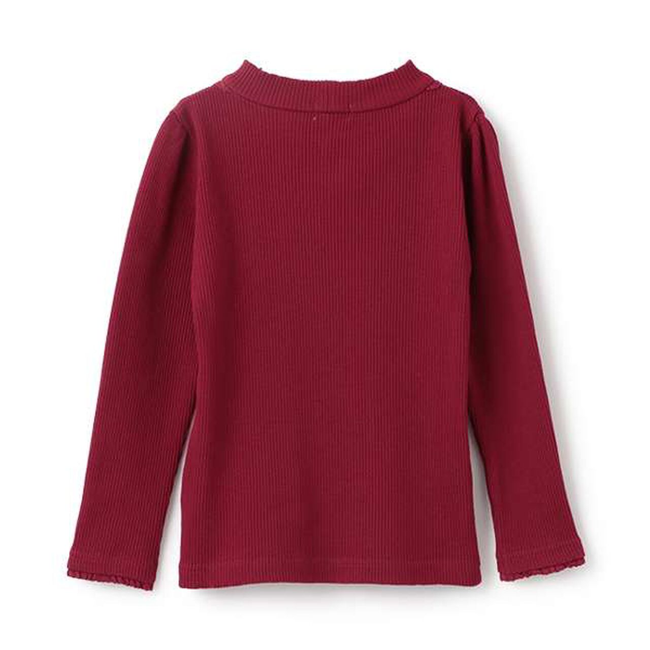 Necklace & Embroidered Ribbed Long-Sleeve T-Shirt,Off white, large image number 1