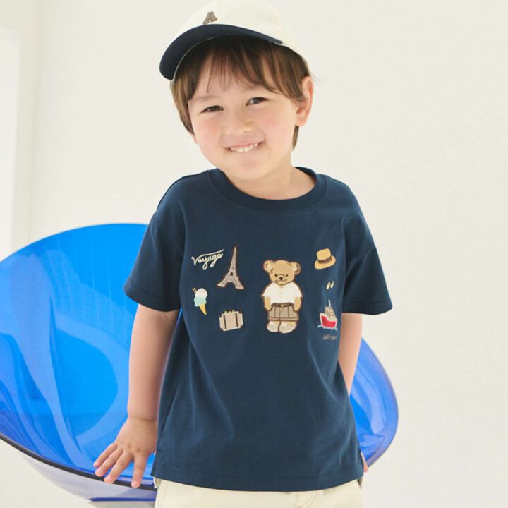 [Cool Touch] Bear Travel Appliqu&eacute; Short Sleeve T-Shirt,, medium