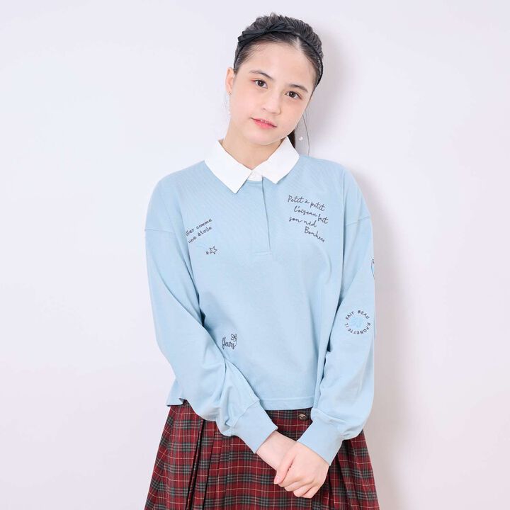 Doodle Embroidery Rugby Shirt,, medium