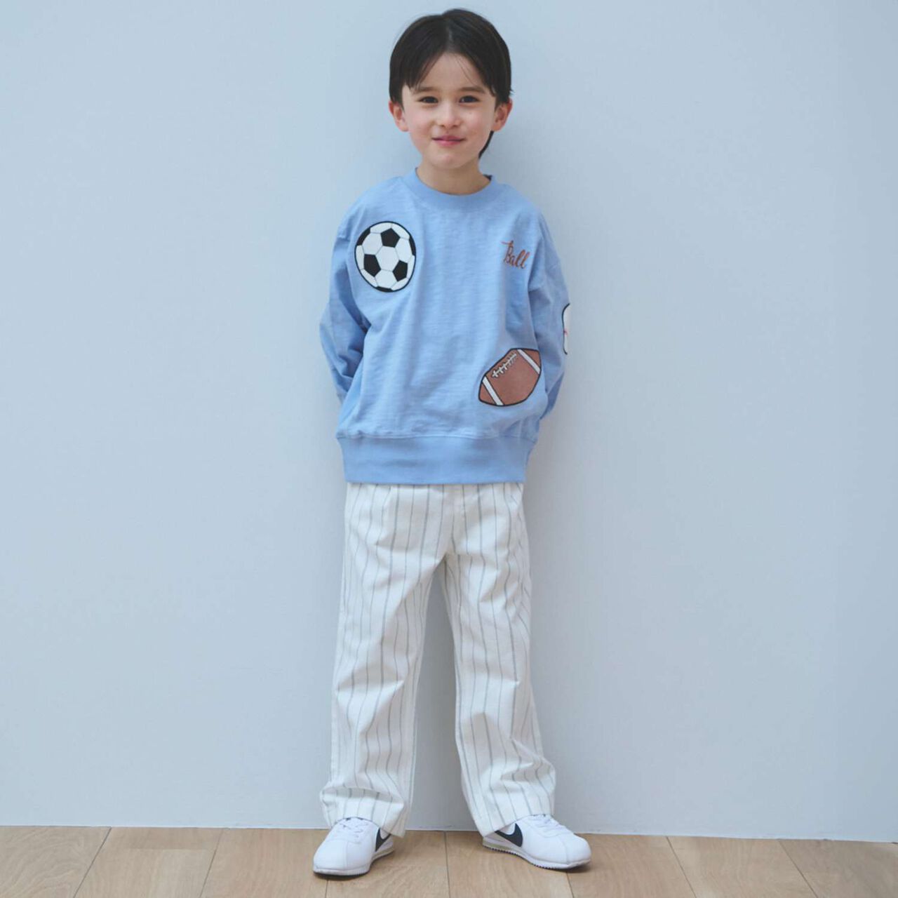 Ball Appliqu&eacute; Long-Sleeve T-Shirt,Smoke white, large image number 4