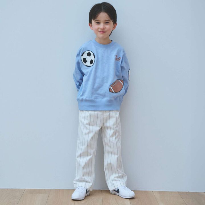 Ball Appliqu&eacute; Long-Sleeve T-Shirt,Smoke white, medium image number 4