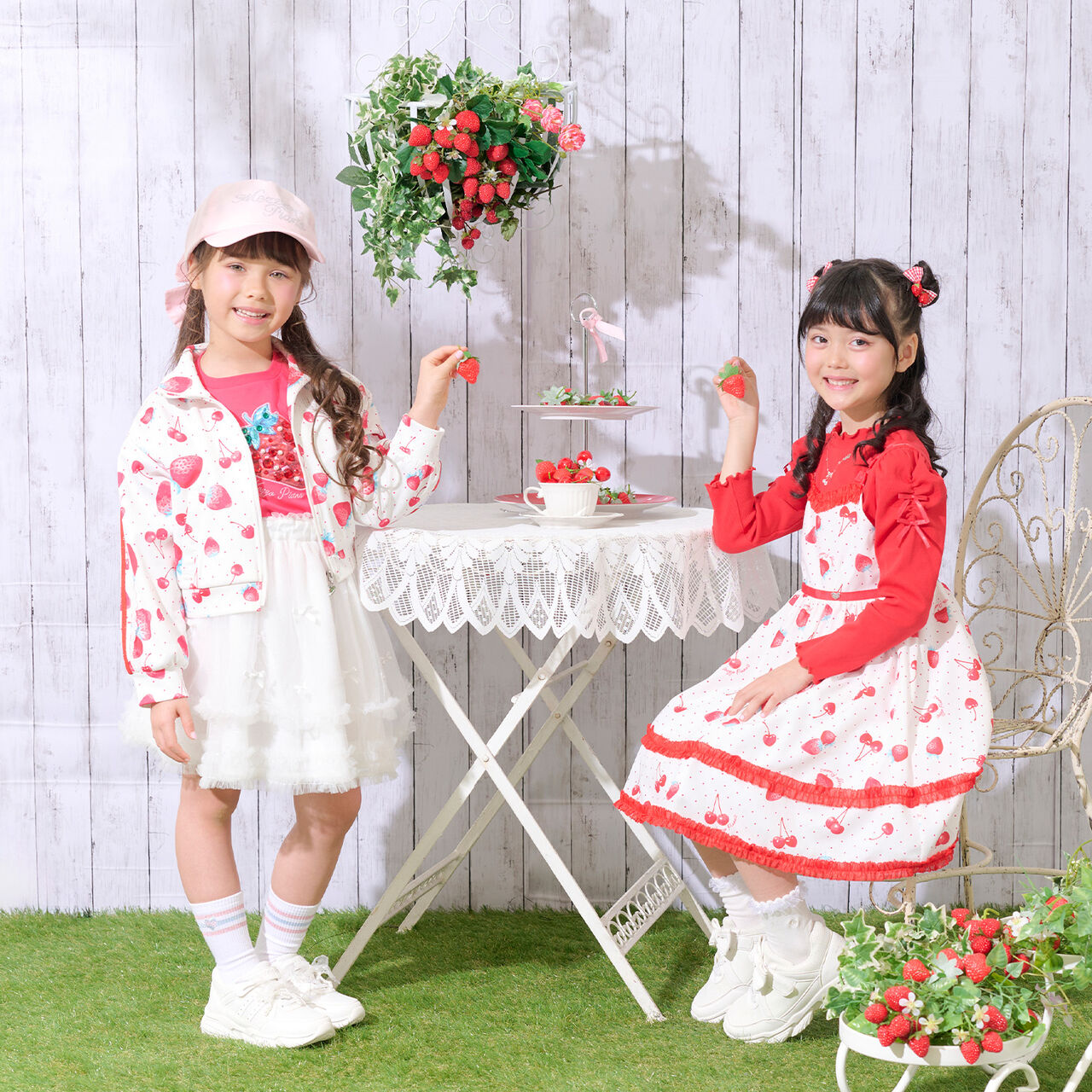 Strawberry Cherry Polka Dot Camisole Dress,Off white, large image number 12