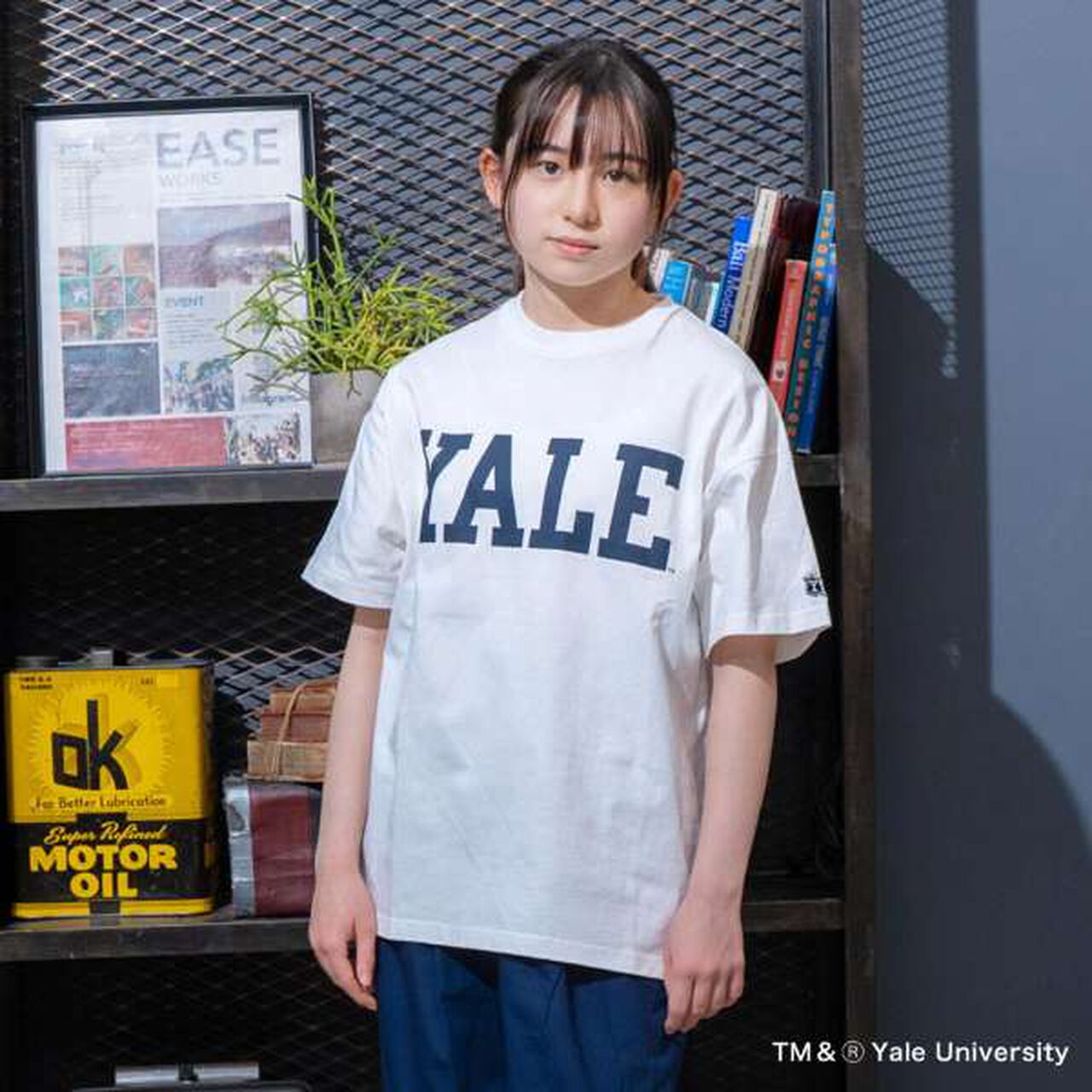[Adult Size Available] [YALE] Cotton Short-Sleeve YALE Logo T-Shirt,White, large image number 0