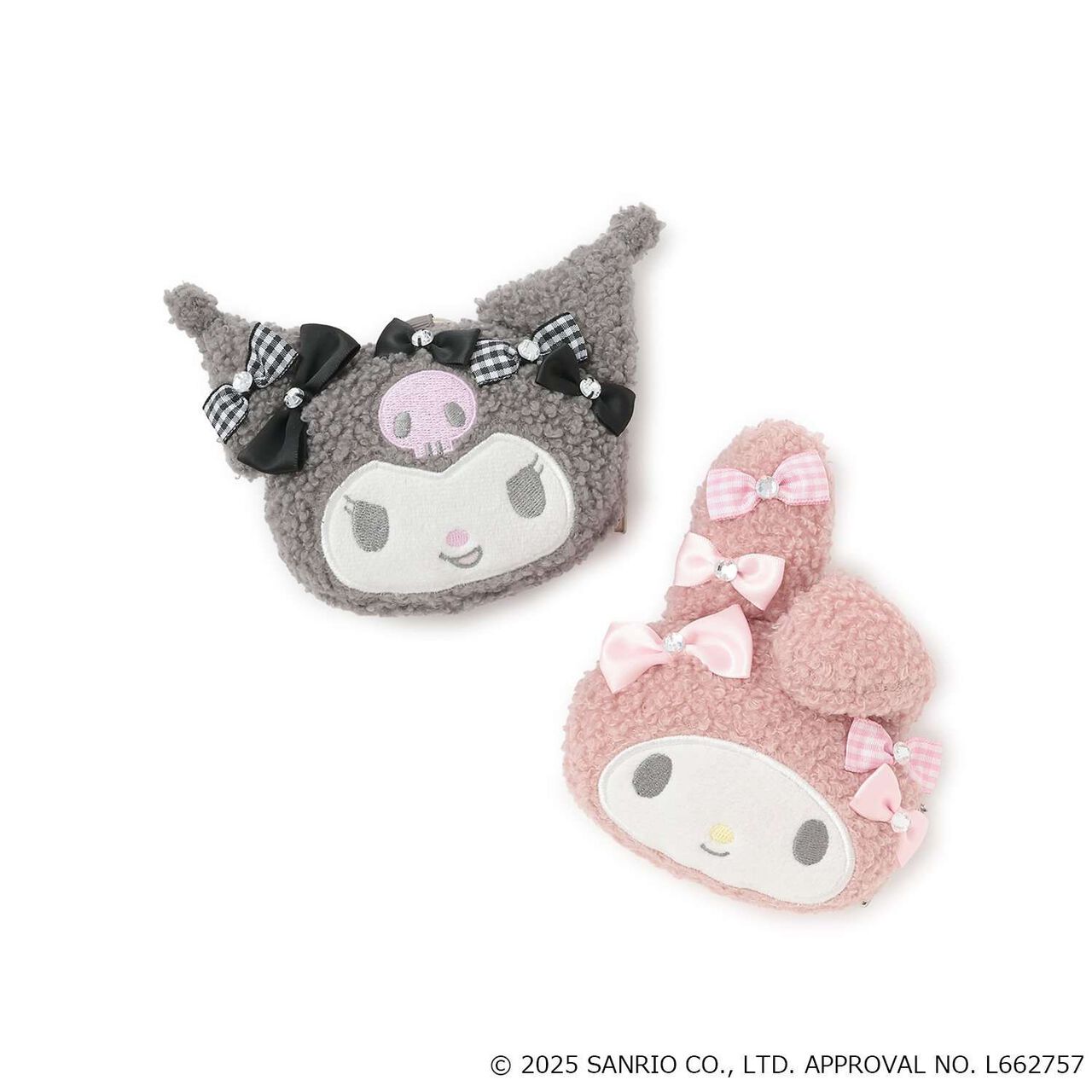 My Melody / Kuromi Ribbon Full Face Pouch,Pink, large image number 4