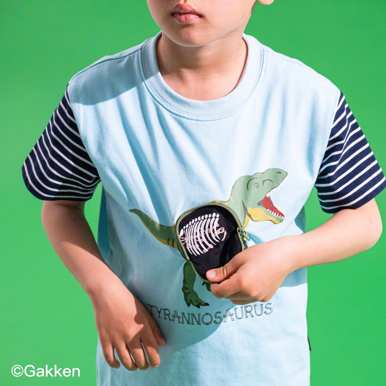 [Gakken] Dinosaur Mechanism Short Sleeve T-Shirt,Sax blue, large image number 6