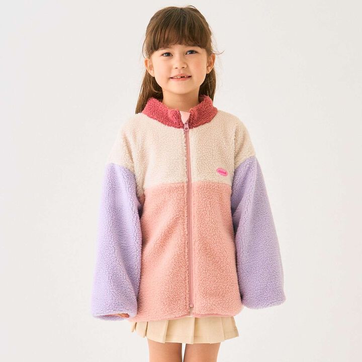 Reversible Color-Blocked Boa Outerwear,, medium