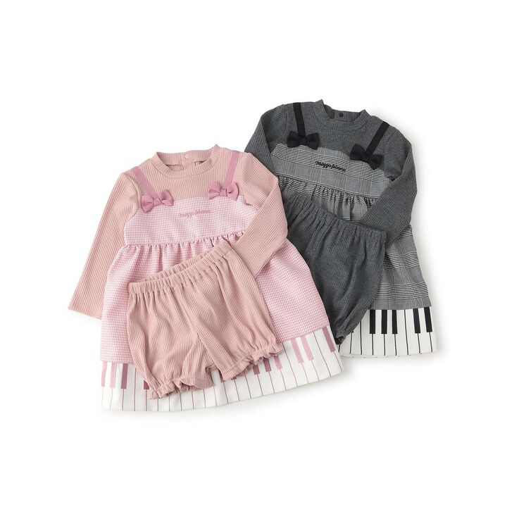 Piano One-Piece Dress & Bloomers Set,Black, medium image number 10