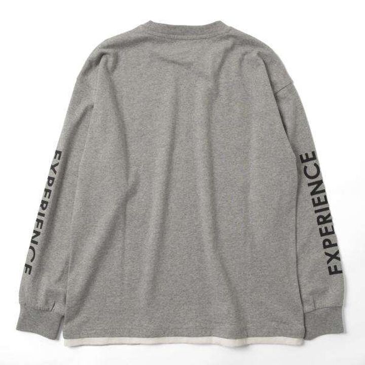 Layered Hem Long-Sleeve T-Shirt,Black, medium image number 14