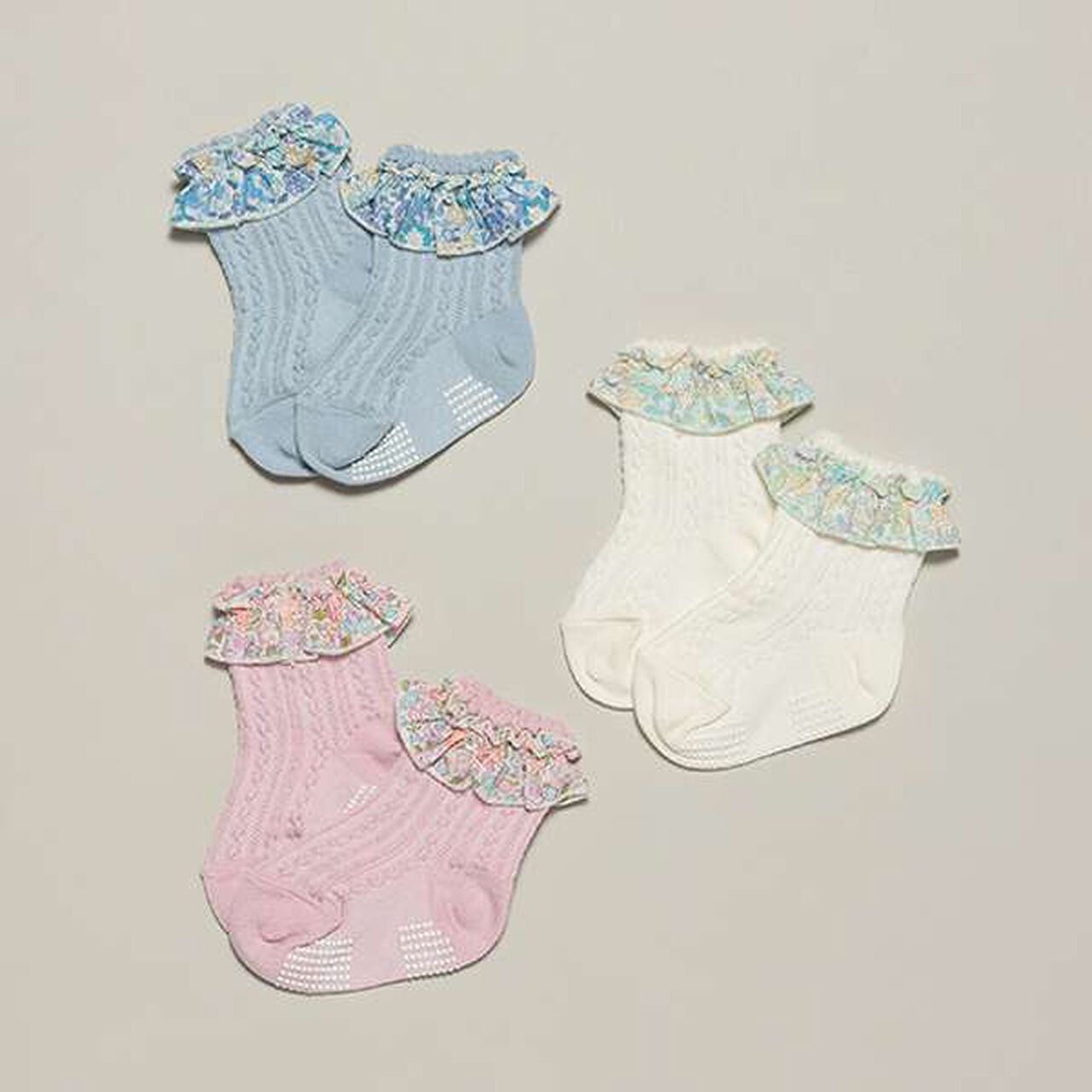 Liberty Frill Socks,Pink, large image number 5