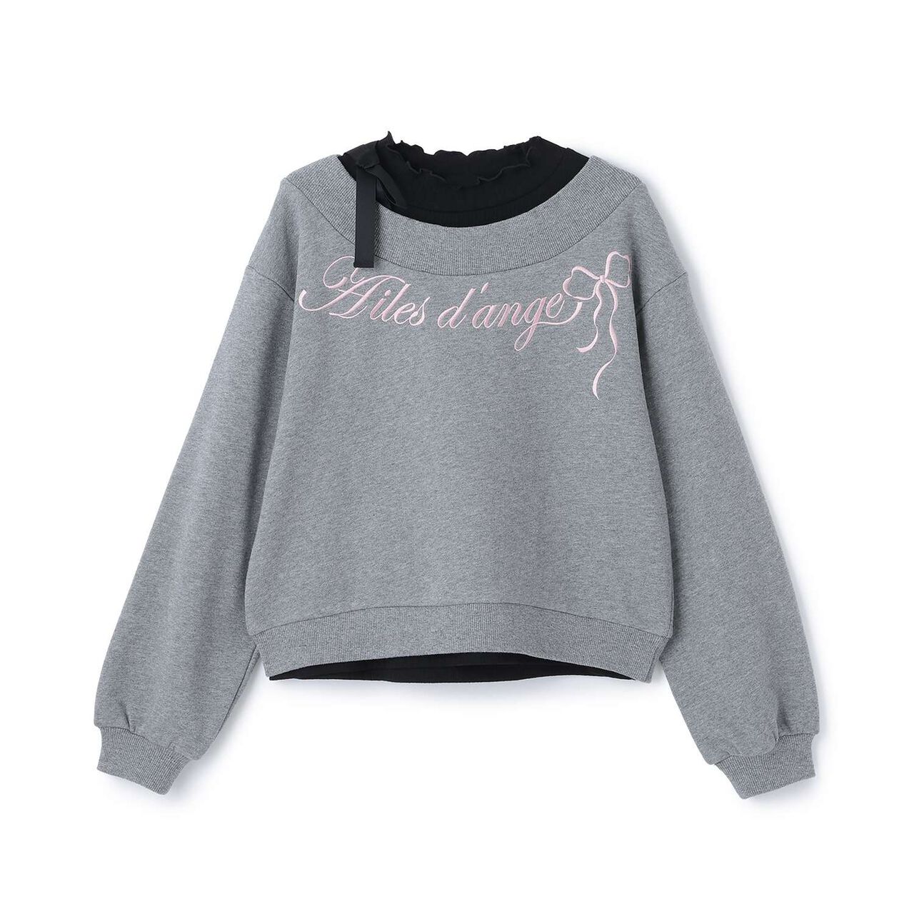 Sweatshirt & T-Shirt Set (Off-Shoulder Option Available),Black, large image number 13