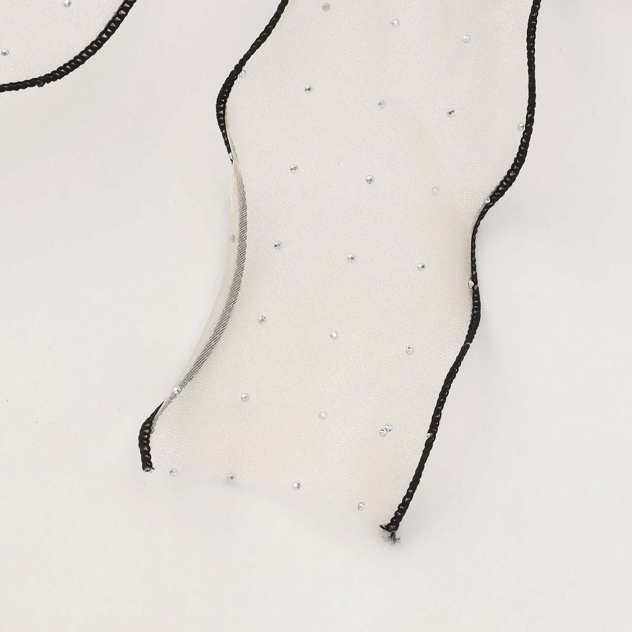 Sparkling Ribbon Hair Tie,Ivory, large image number 2