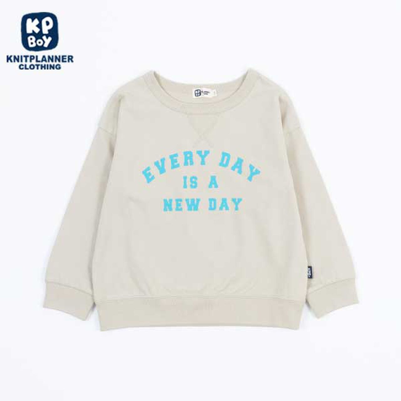 Logo Print Sweatshirt Style Long-Sleeve T-Shirt (100-130),Beige, large image number 6