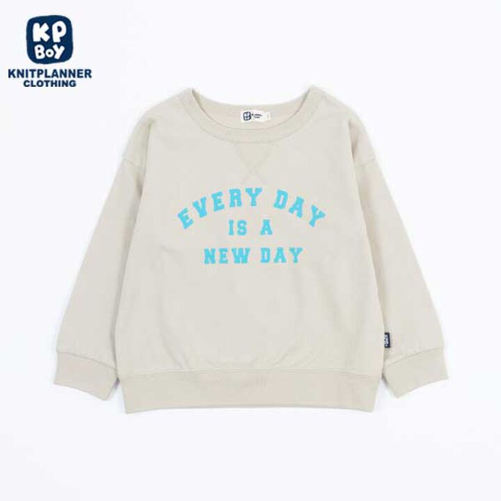 Logo Print Sweatshirt Style Long-Sleeve T-Shirt (100-130),Beige, medium image number 6