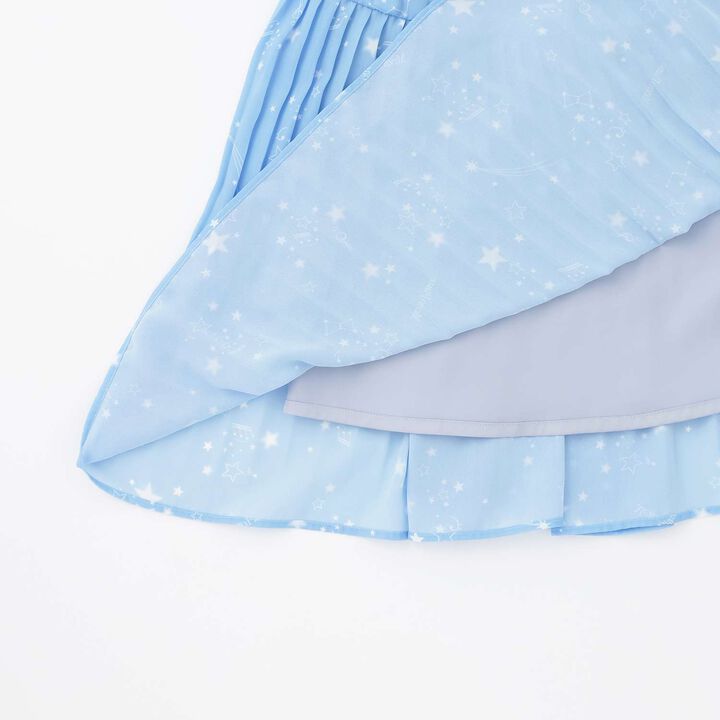 Assorted Fabric Pleated One-Piece Dress♪,Light blue, medium image number 6