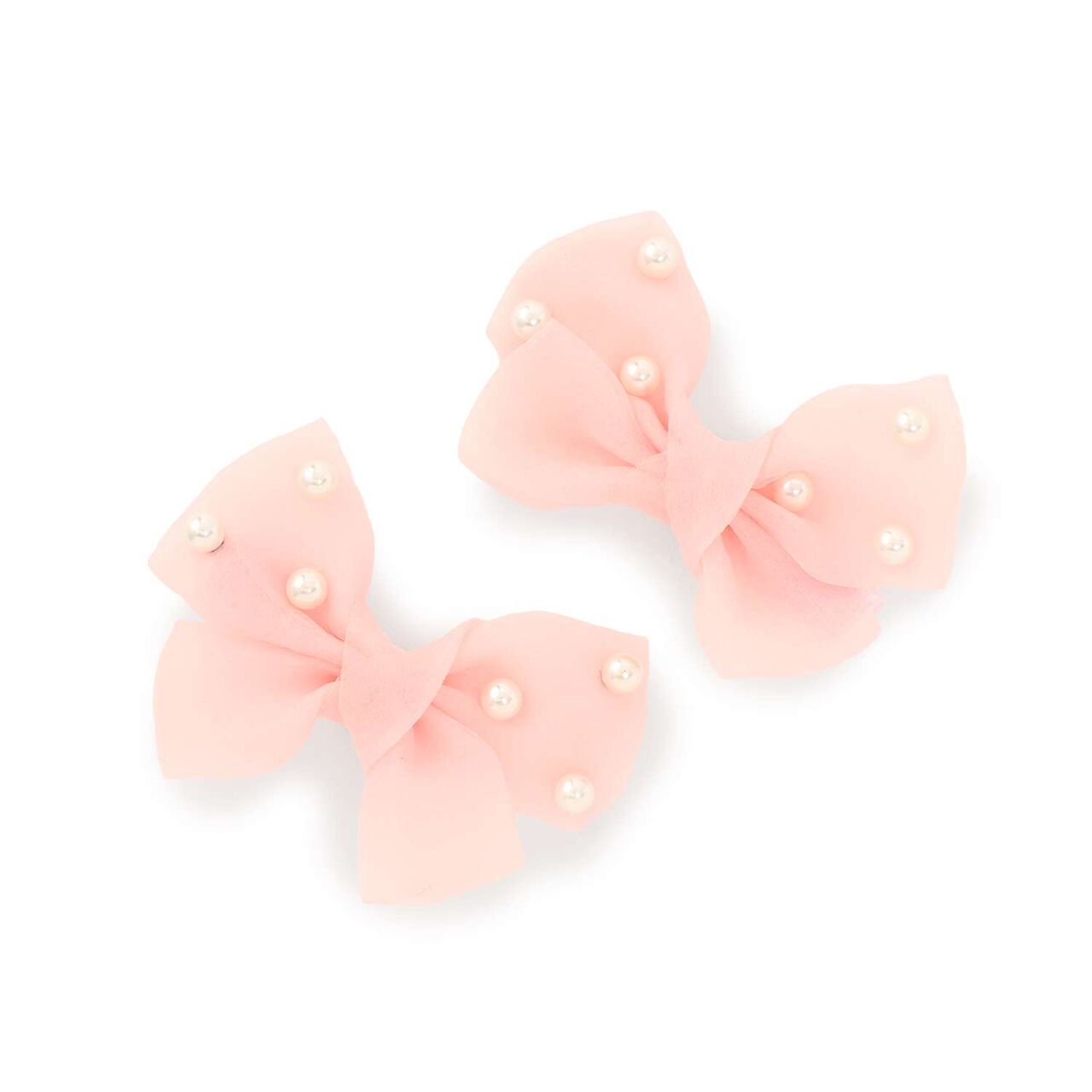 Imitation Pearl Ribbon Hair Clip Set of 2 [Kids Girls],Emerald green, large image number 7