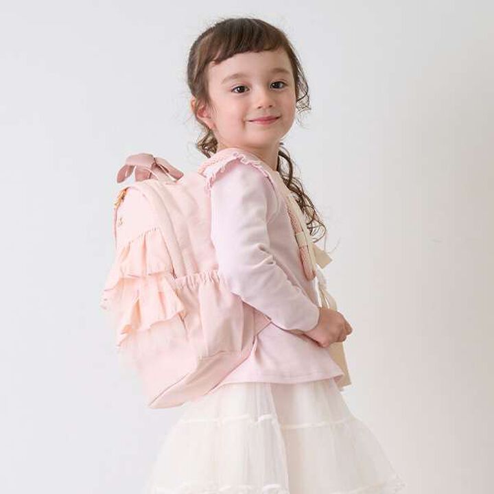 Tulle Ruffle Backpack,Light pink, medium image number 1