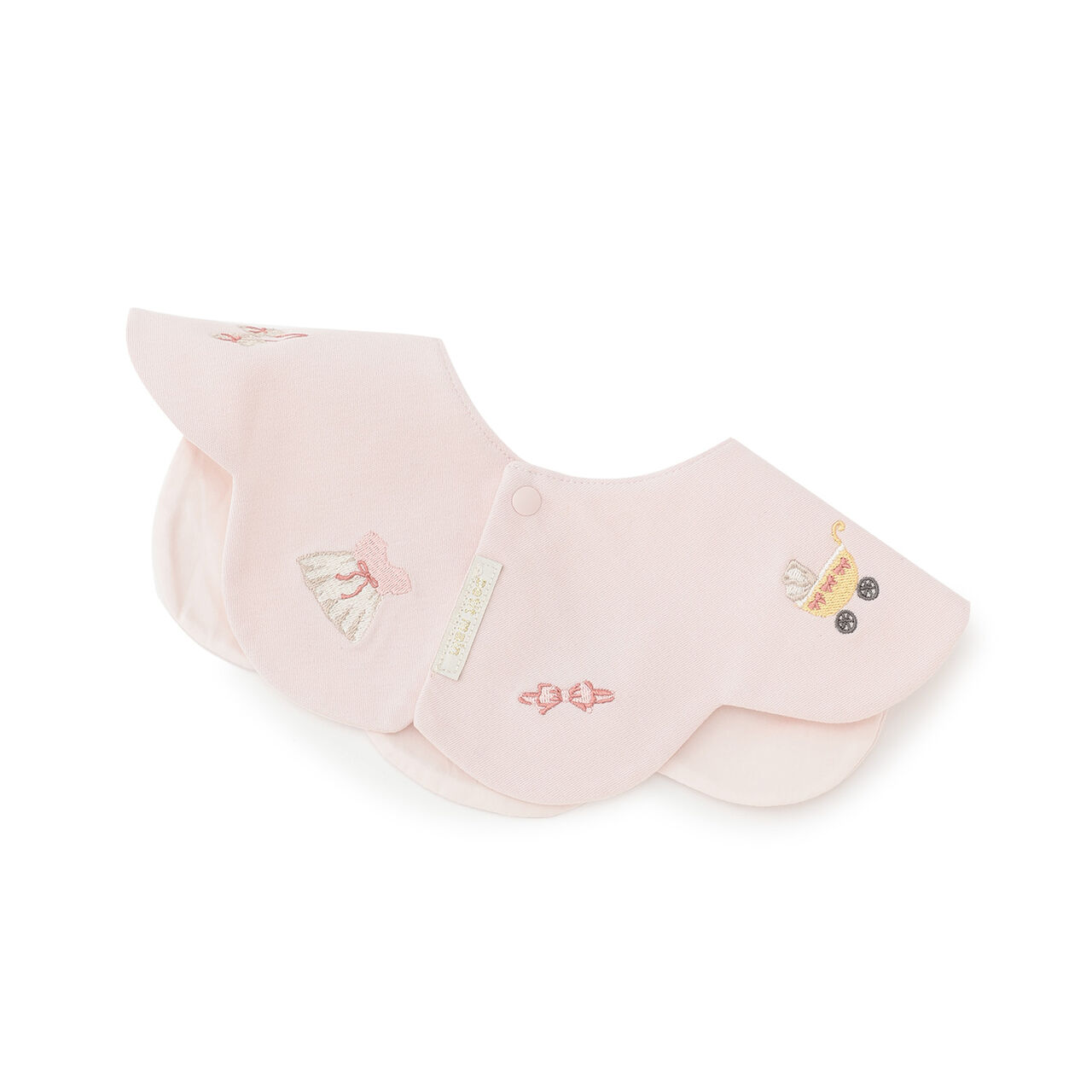 [Waterproof] Embroidered Motif Bib,Light pink, large image number 1