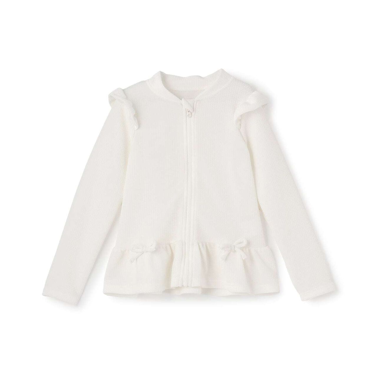 [SWIM] [UV Cut] Hem Frill Full Zip Rash Guard,Lavender, large image number 3