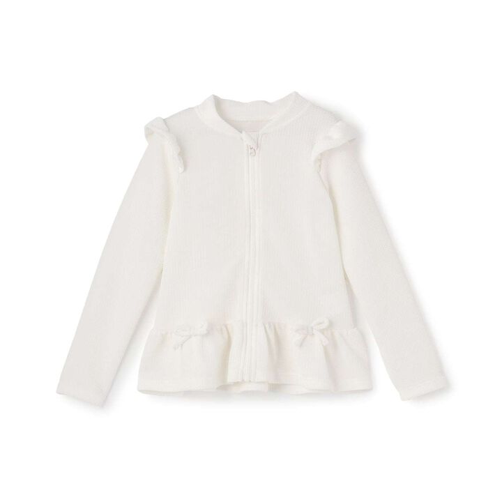 [SWIM] [UV Cut] Hem Frill Full Zip Rash Guard,Lavender, medium image number 3