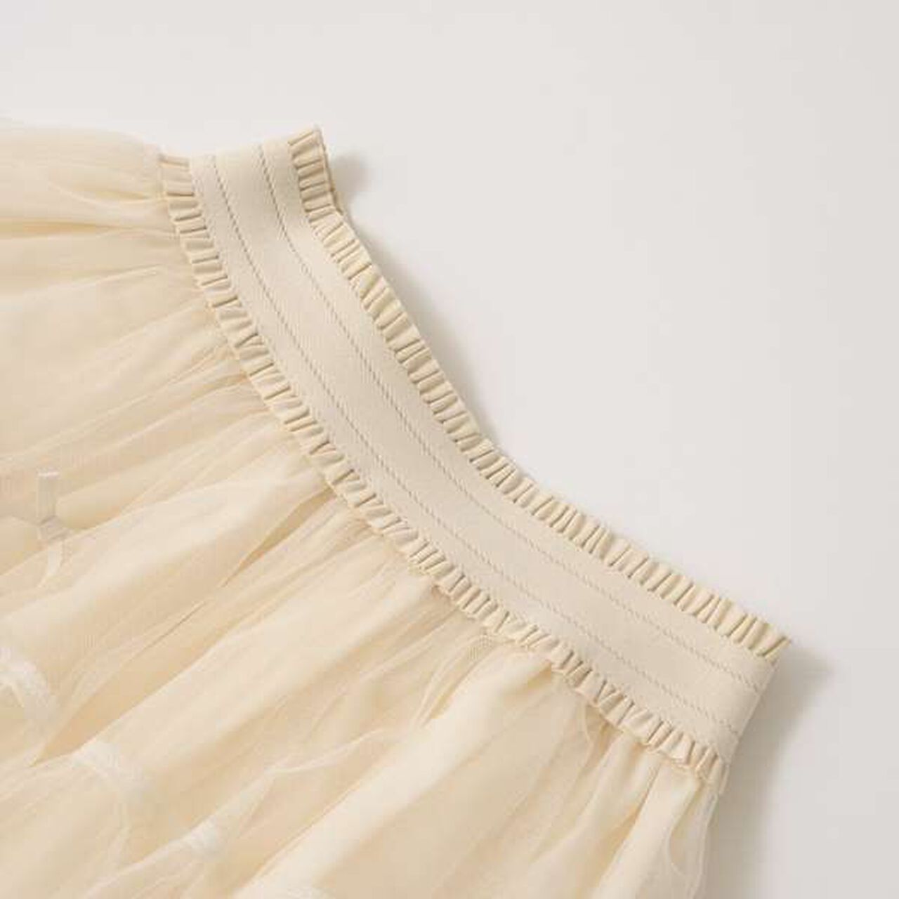 Tiered Tulle Skirt with Ribbon,Black, large image number 14