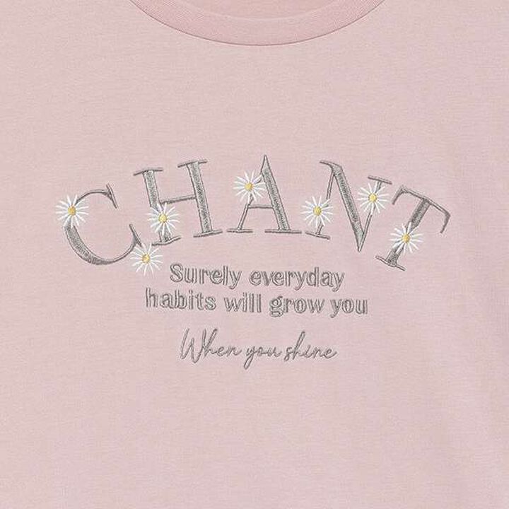 Orgabits Flower Embroidery Long Sleeve T-Shirt,Charcoal gray, medium image number 2