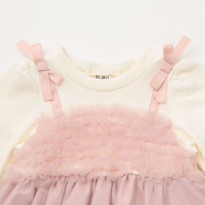 Ribbon Embroidery Tulle Docking Tunic,Charcoal gray, medium image number 2