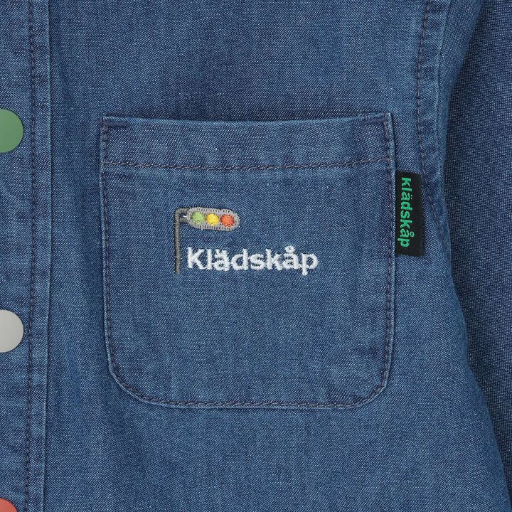 Embroidered Long-Sleeve Shirt with Work Vehicle Motif,Black, medium image number 4