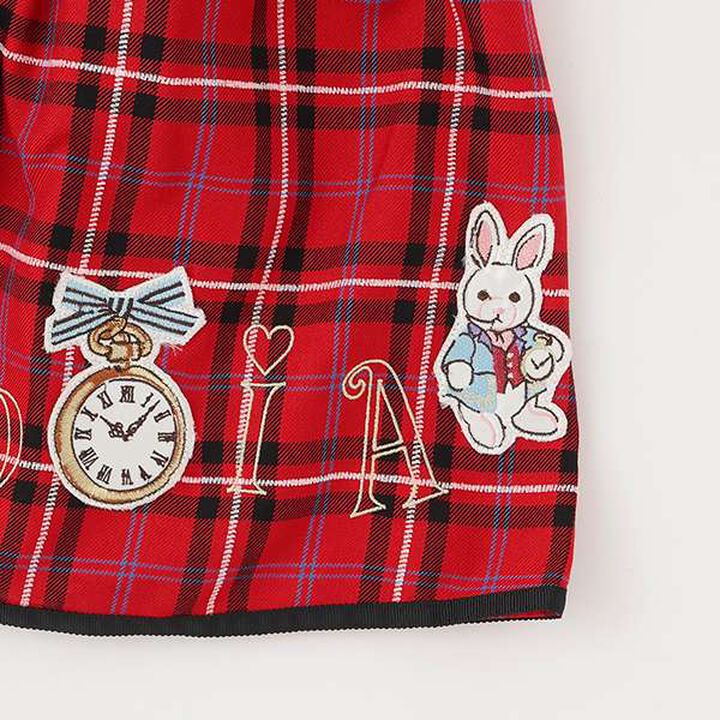 Alice Motif Check Skirt,Red, medium image number 10