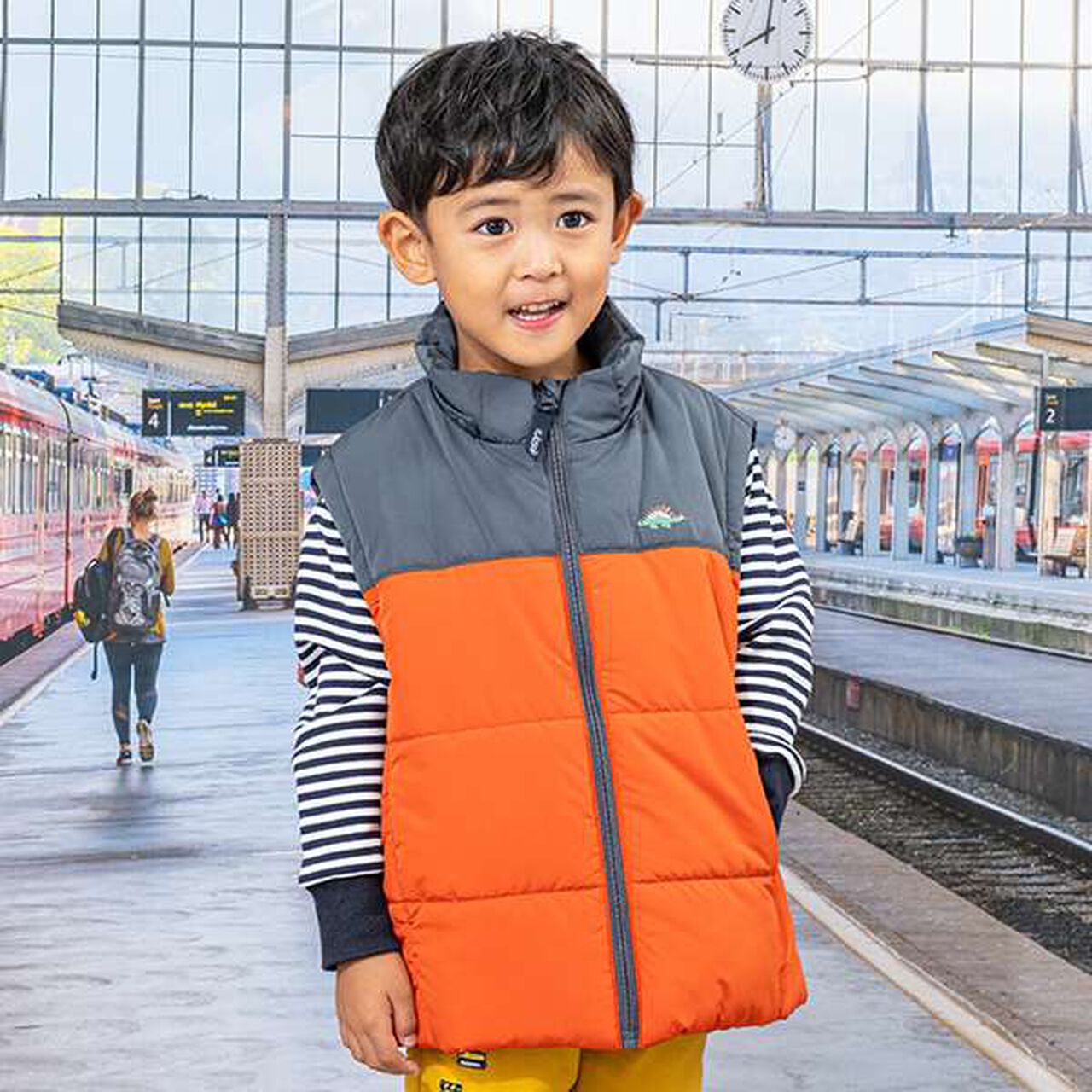 Dinosaur 3-Way Puffer Jacket,Orange, large image number 6