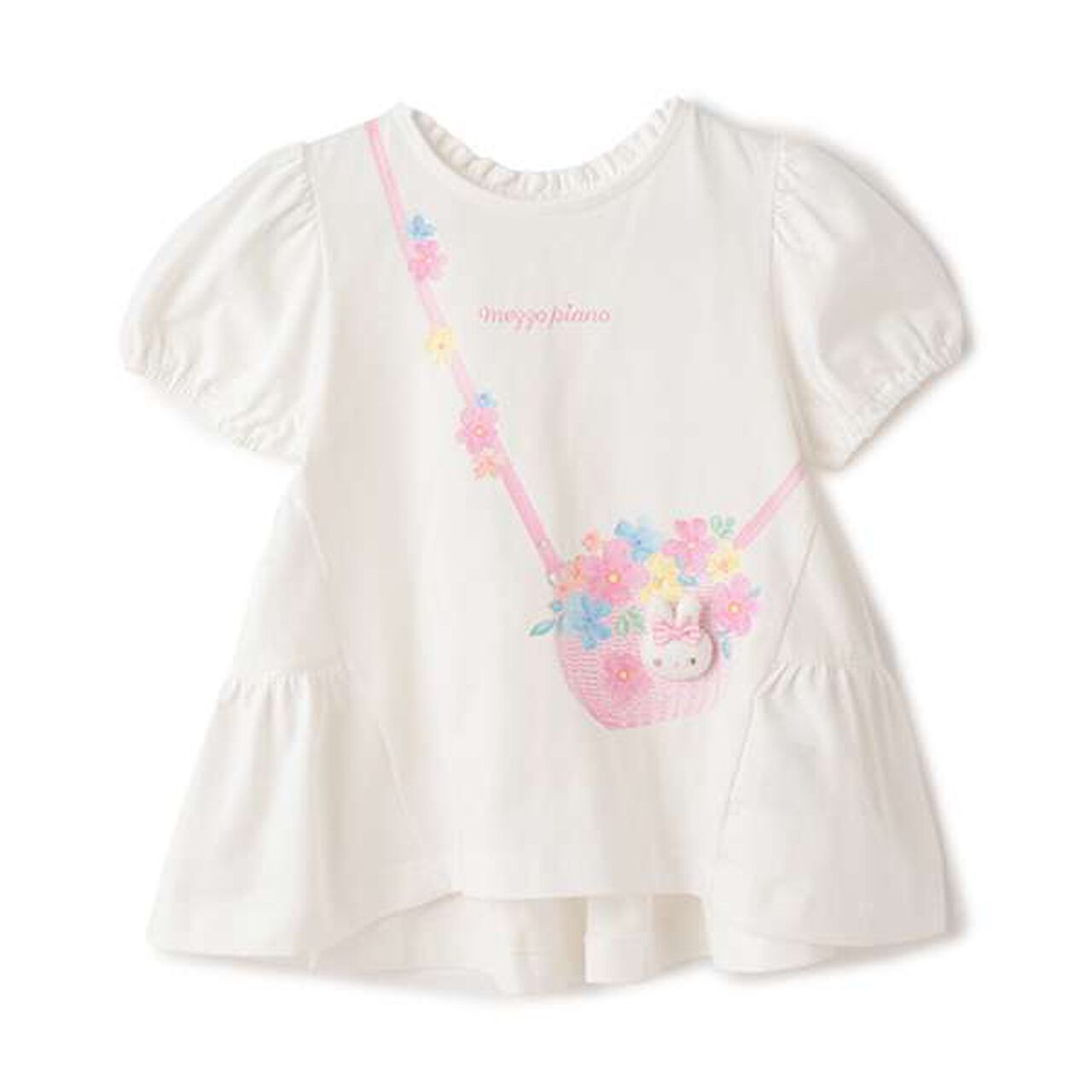 Tiered Tunic with Rabbit Mascot,Off white, large image number 0