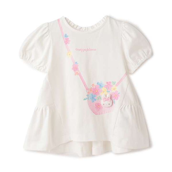 Tiered Tunic with Rabbit Mascot,Off white, medium image number 0