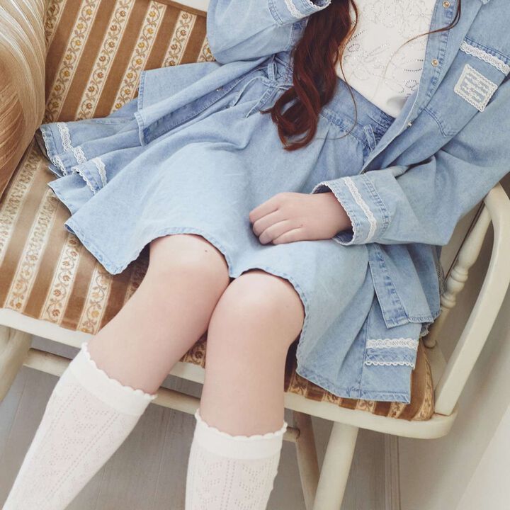 Assorted Material Irregular Hem Skirt with Shorts,, medium