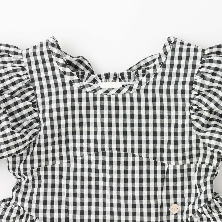 Link Puff Sleeve Peplum One-Piece Dress,Blue, medium image number 7