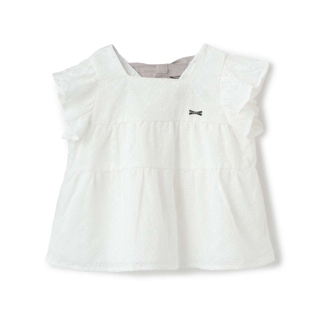 Floral Embroidered Cotton Lace Tunic,Off white, large image number 12