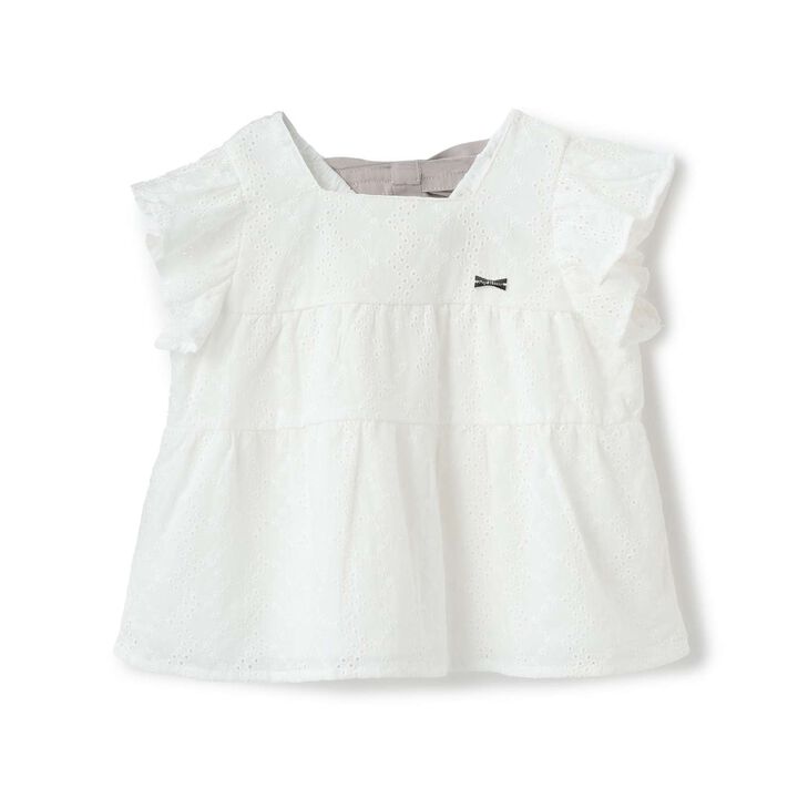 Floral Embroidered Cotton Lace Tunic,Off white, medium image number 12