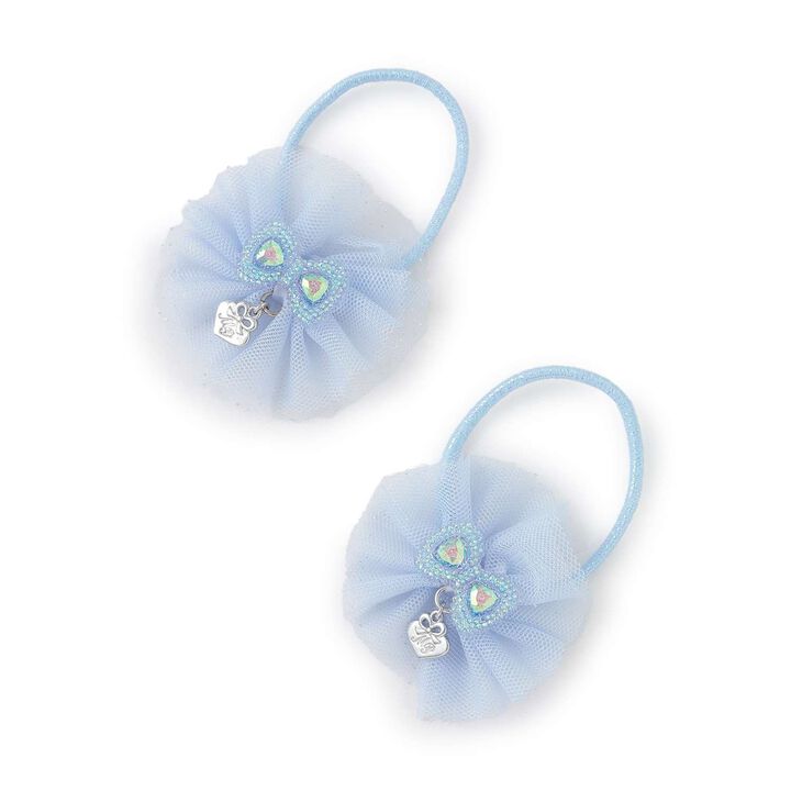 Sparkling Tulle Ribbon Hair Pony Set of 2 [Made in Japan],, medium