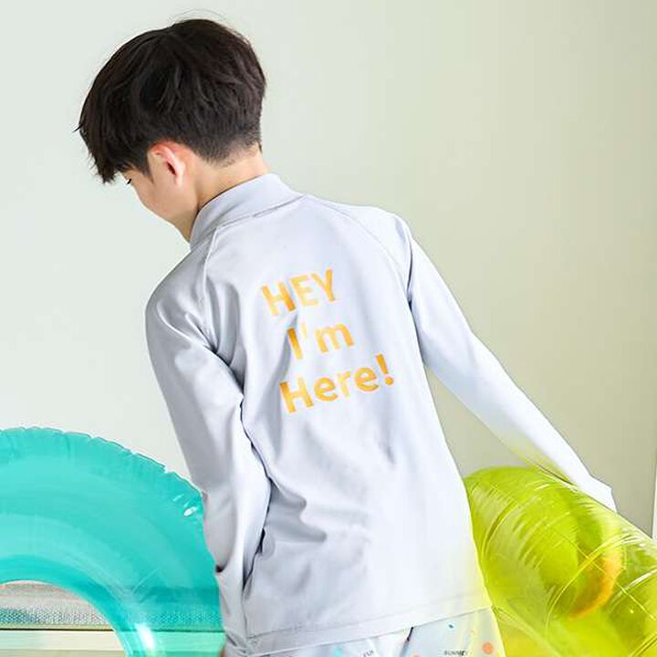 [SWIM] Half-Zip Rash Guard,Light blue, medium image number 7