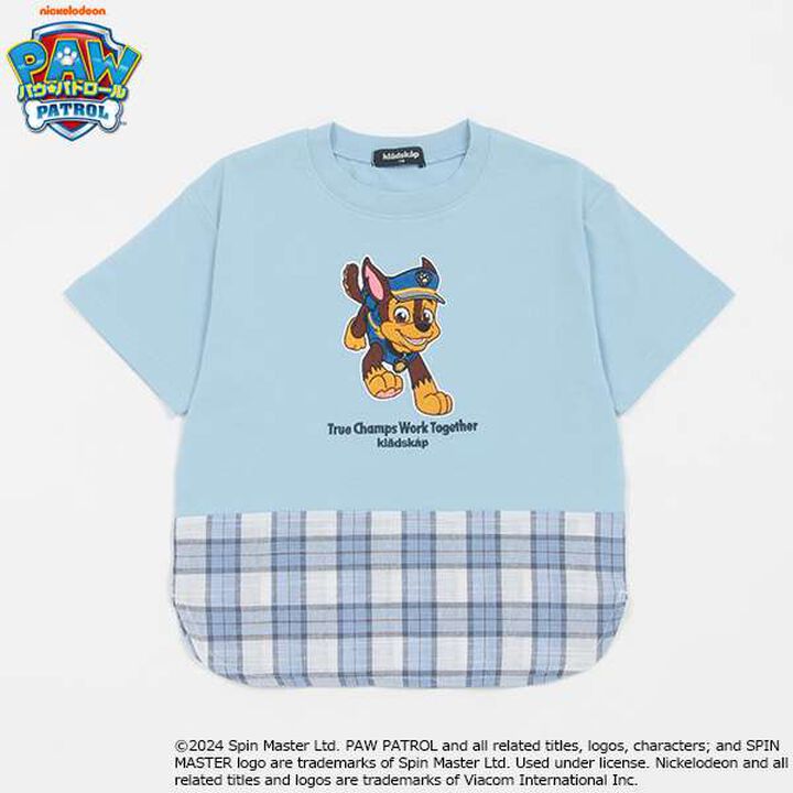 [Paw Patrol] Check Hem Short Sleeve T-Shirt,Smoke white, medium image number 13