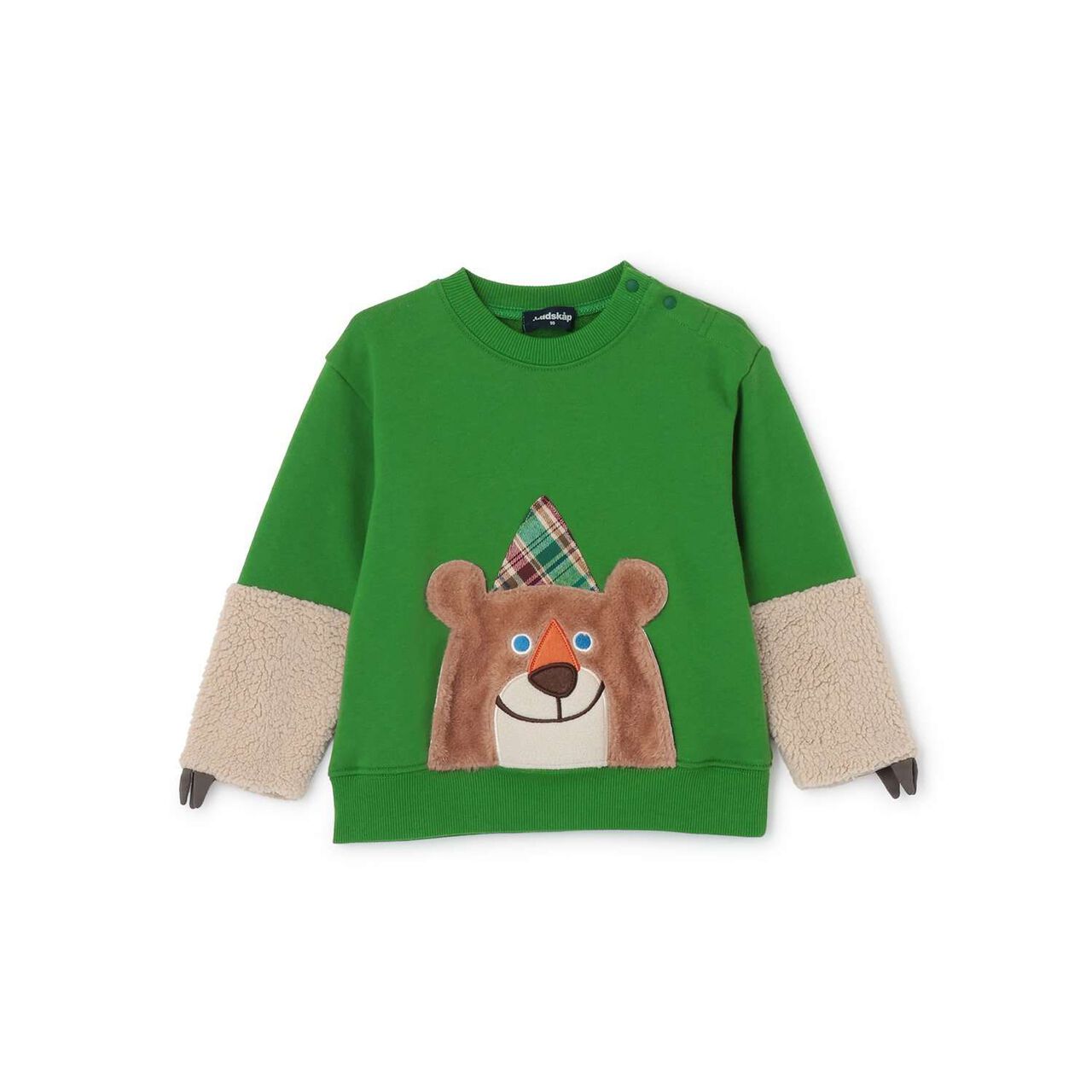 Korobokkuru Bear Sweatshirt,Moss green, large image number 0