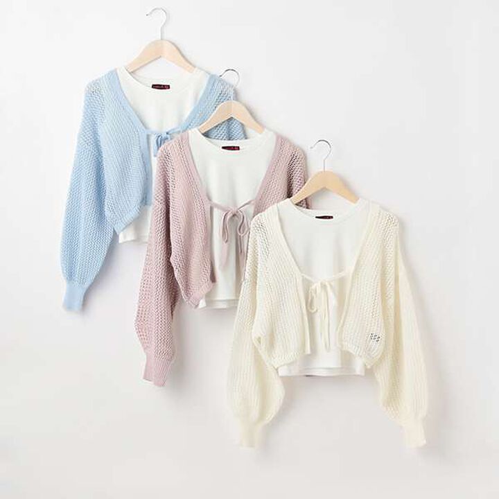 Mesh Bolero Inner Wear Set,Pink, medium image number 2