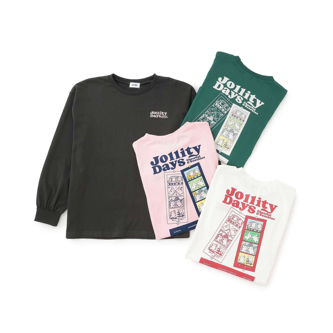 [100% Cotton] Animal Motif Long-Sleeve T-Shirt,Off white, large image number 15