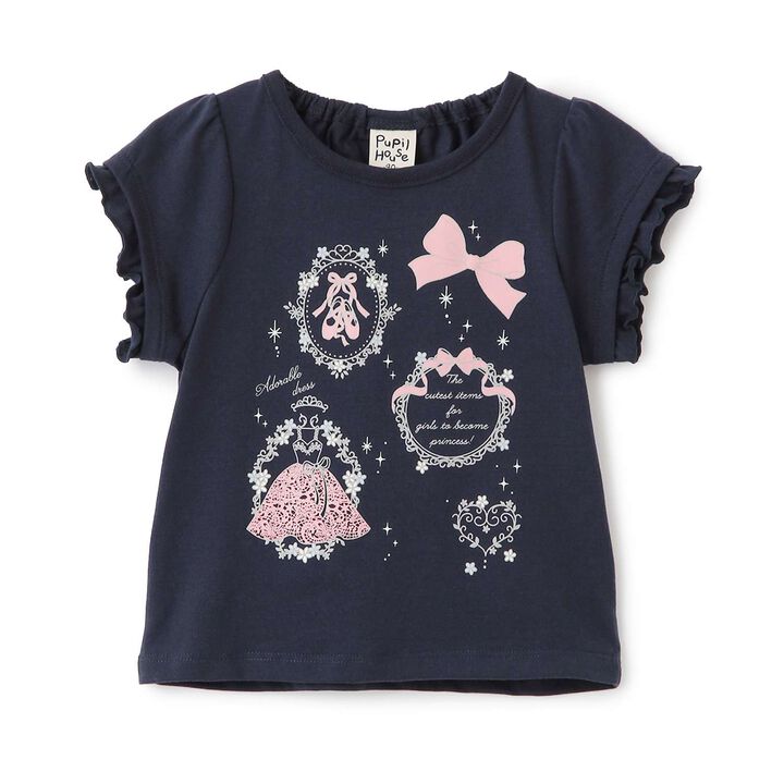 Ballet Motif Sleeve Frill T-Shirt,Light pink, medium image number 9