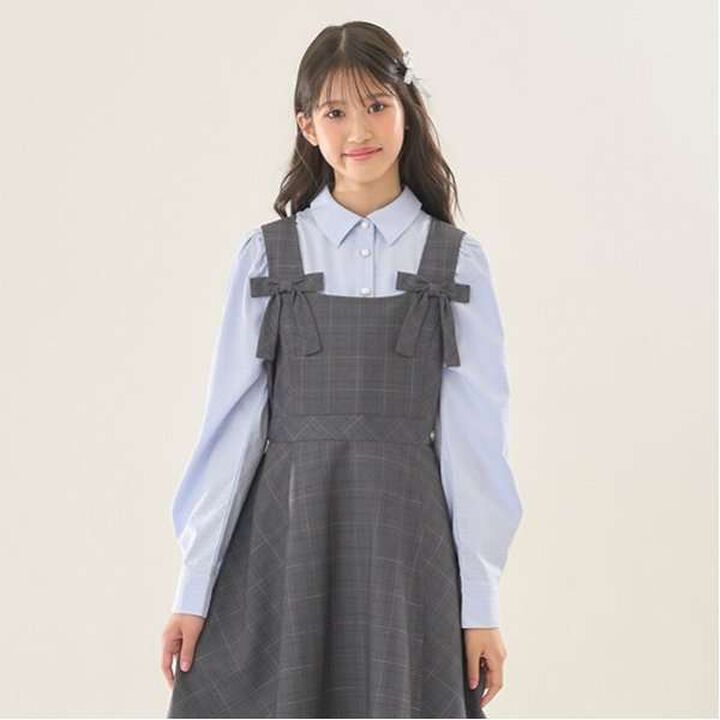 Pearl Button Bow Tie Blouse,Off white, medium image number 4