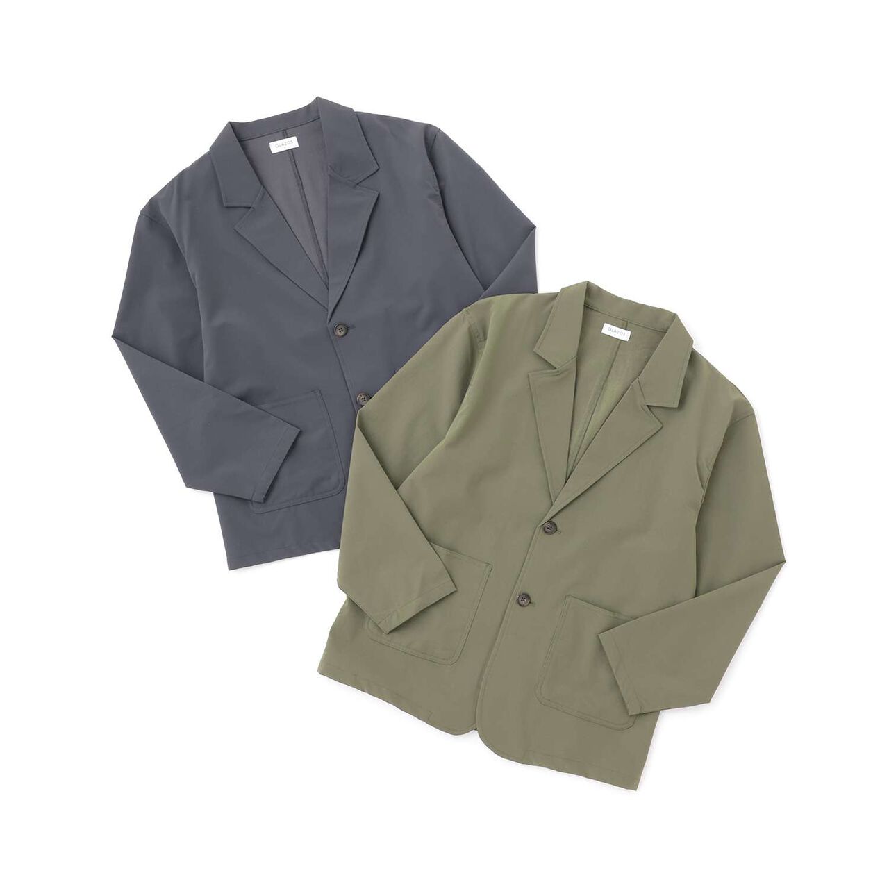 Nylon Stretch Tailored Jacket [Set Up Compatible],Charcoal gray, large image number 5