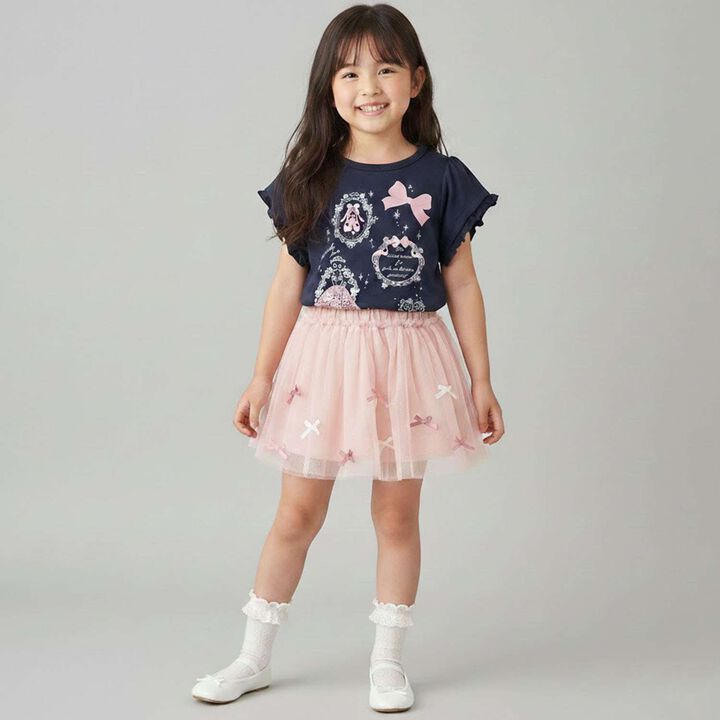 Ballet Motif Sleeve Frill T-Shirt,Light pink, medium image number 16