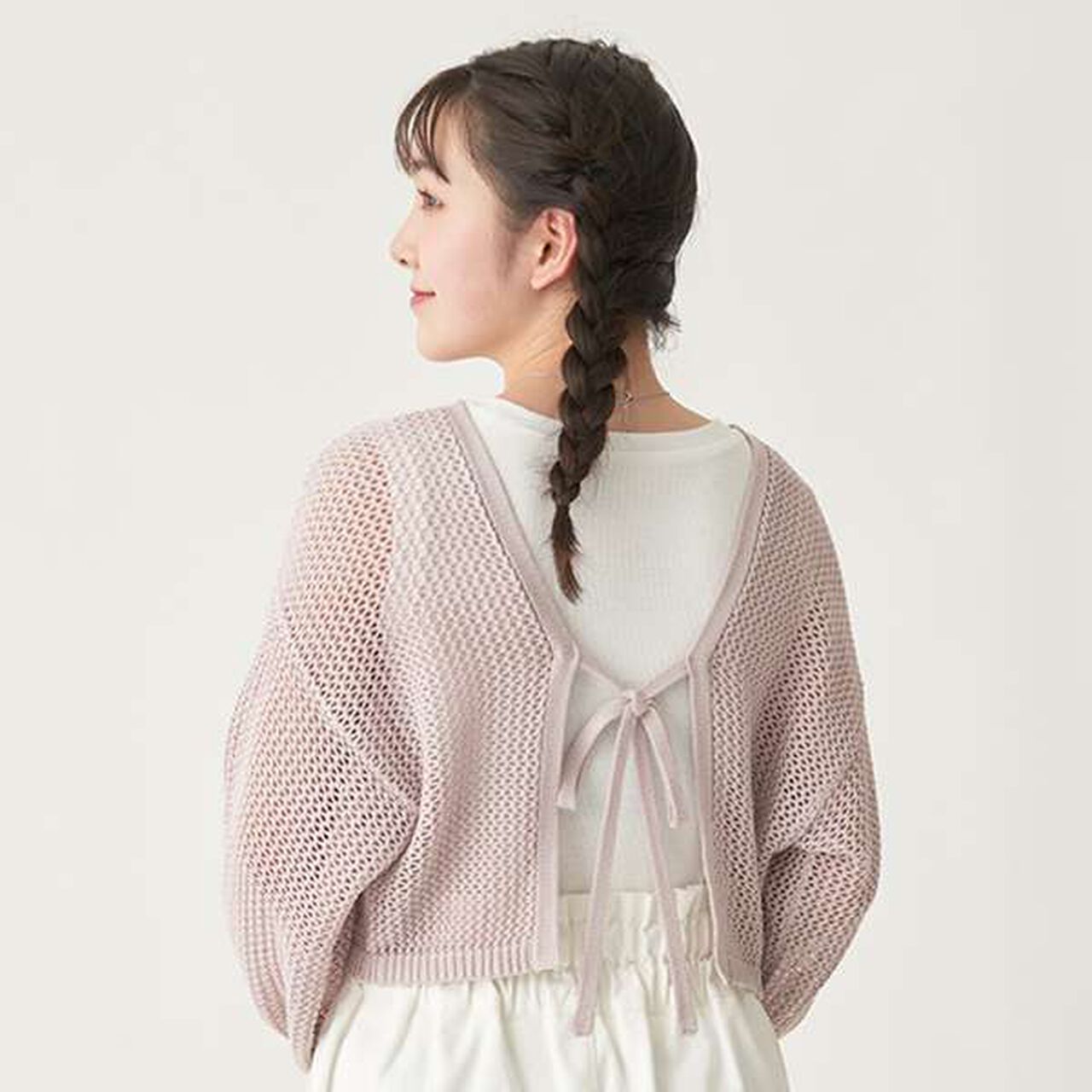 Mesh Bolero Inner Wear Set,Pink, large image number 8